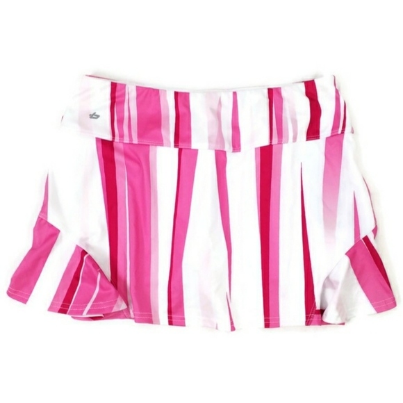 Bolle High Performance Pink White Stripe Athletic Skirt W/Shorts Womens Medium - Picture 13 of 14